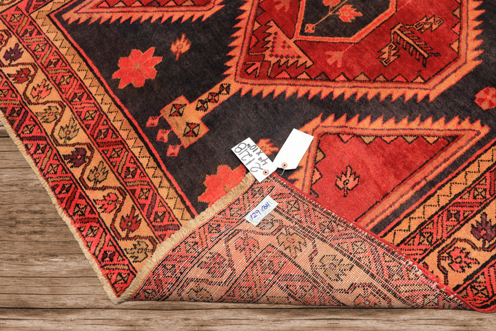 Runner Rust, Charcoal, Rose Color Hand Knotted Bakshaish Wool Traditional Oriental Rug