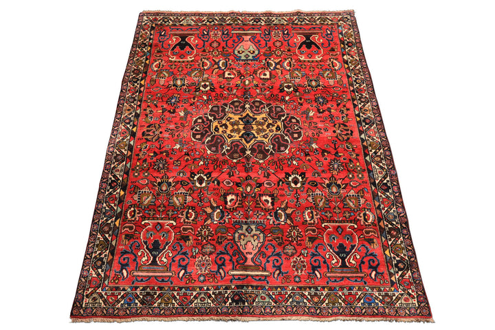 6x9 Rose, Peach, Gray Color Hand Knotted Tabriz Wool Traditional Oriental Rug