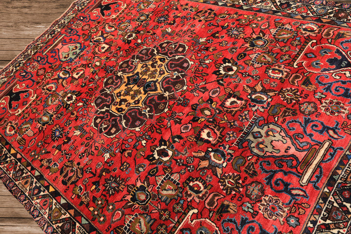 6x9 Rose, Peach, Gray Color Hand Knotted Tabriz Wool Traditional Oriental Rug