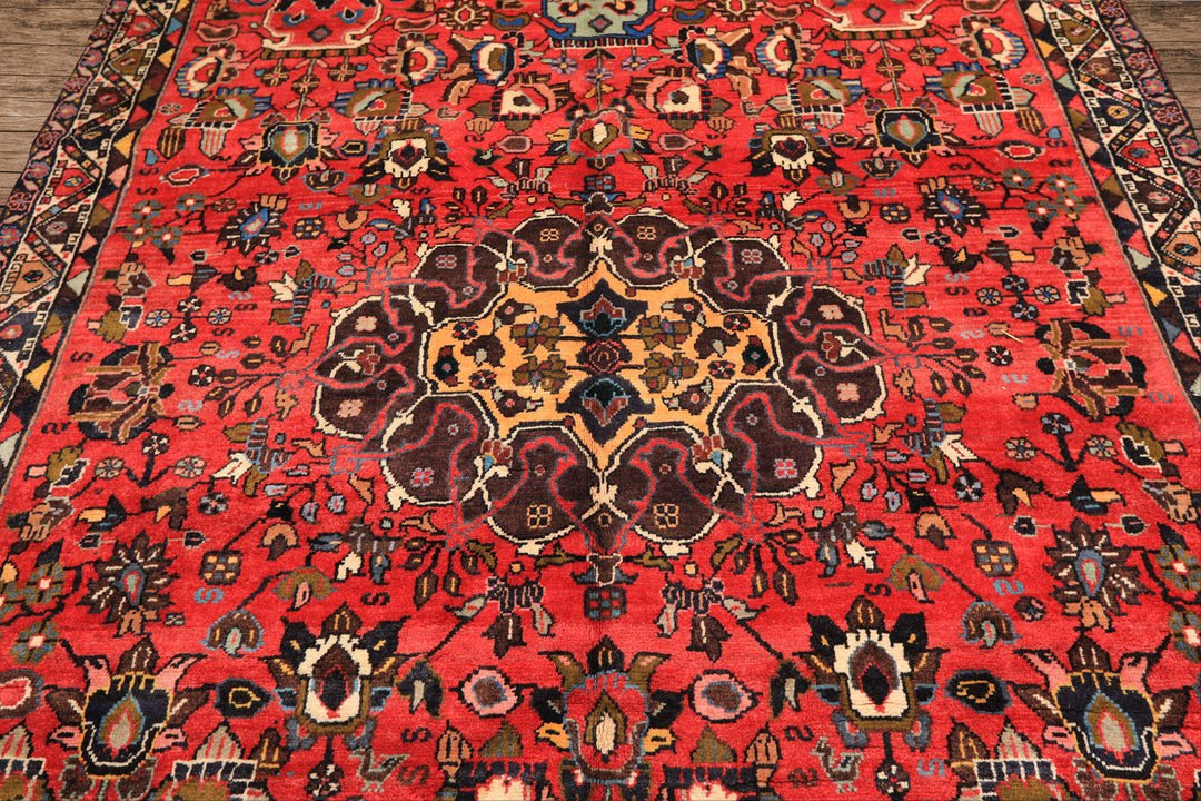 6x9 Rose, Peach, Gray Color Hand Knotted Tabriz Wool Traditional Oriental Rug