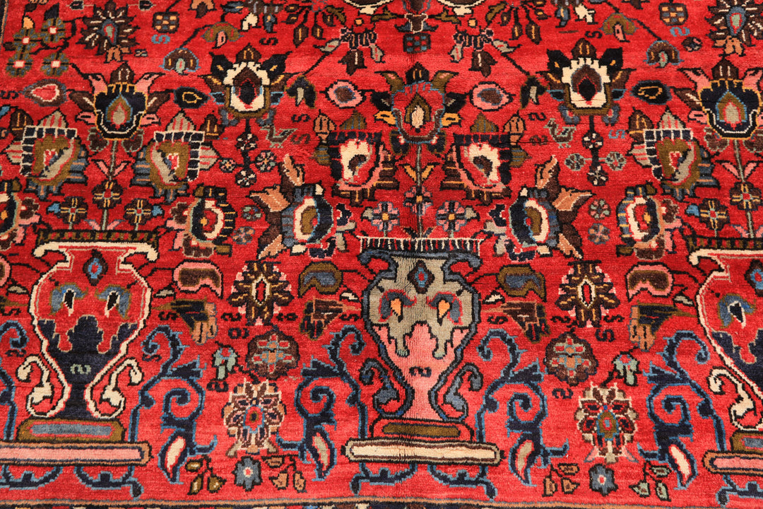 6x9 Rose, Peach, Gray Color Hand Knotted Tabriz Wool Traditional Oriental Rug