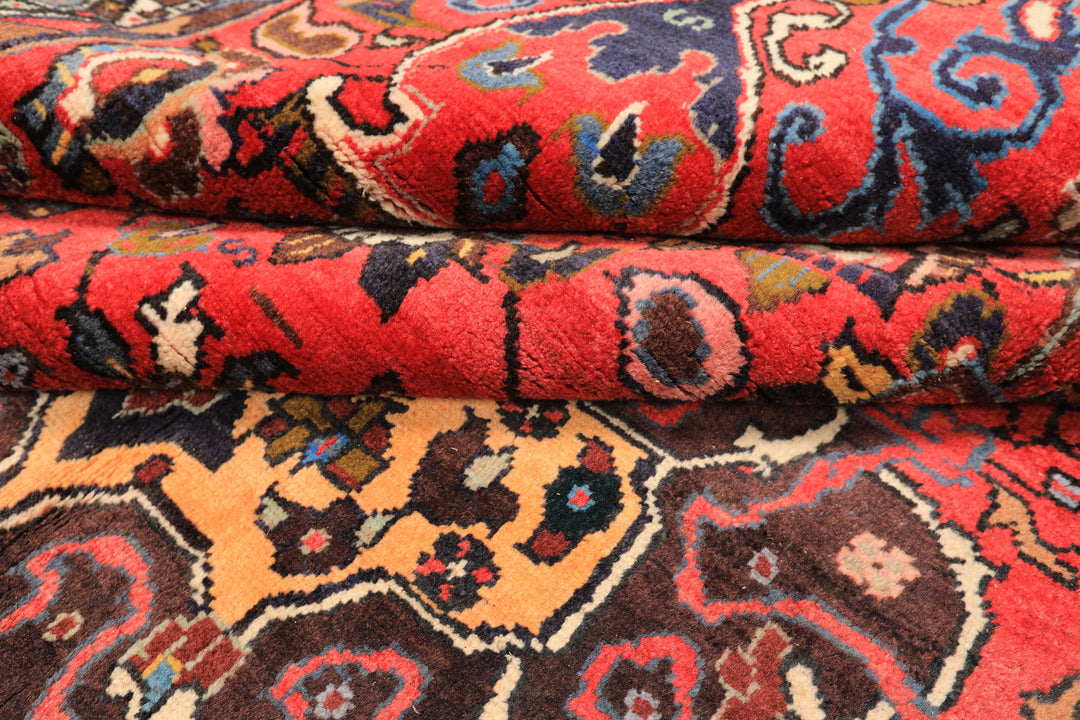 6x9 Rose, Peach, Gray Color Hand Knotted Tabriz Wool Traditional Oriental Rug