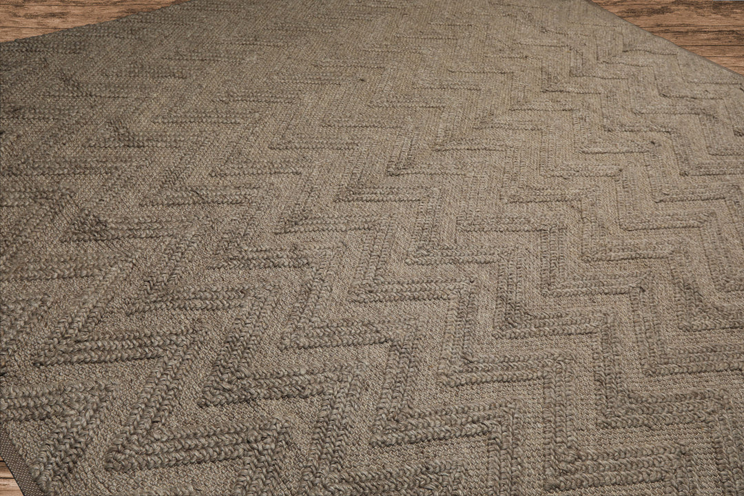 9x12 Tone on Tone Mocha, , Color Hand Knotted Tibetan Wool Modern & Contemporary Oriental Rug