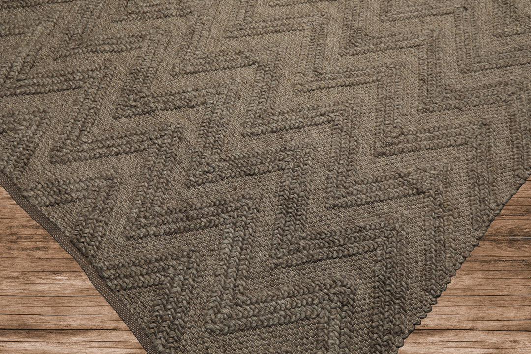 9x12 Tone on Tone Mocha, , Color Hand Knotted Tibetan Wool Modern & Contemporary Oriental Rug
