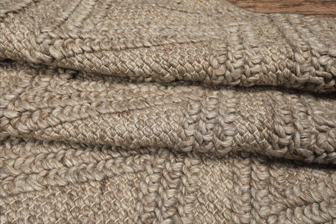 9x12 Tone on Tone Mocha, , Color Hand Knotted Tibetan Wool Modern & Contemporary Oriental Rug