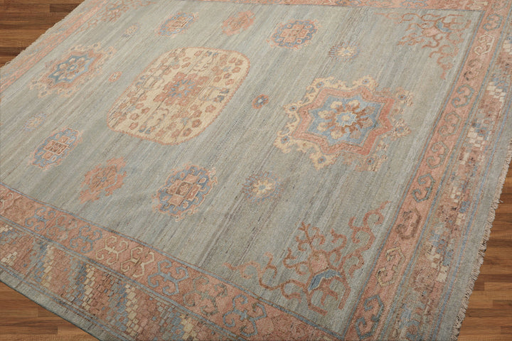 Celeste Rugs Muted Afghan Oushak Vegetable Dyes Celadon 8x10 Traditional Wool Area Rug
