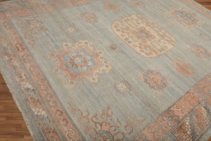 Celeste Rugs Muted Afghan Oushak Vegetable Dyes Celadon 8x10 Traditional Wool Area Rug