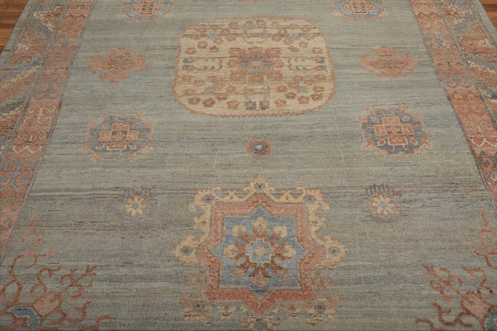 Celeste Rugs Muted Afghan Oushak Vegetable Dyes Celadon 8x10 Traditional Wool Area Rug