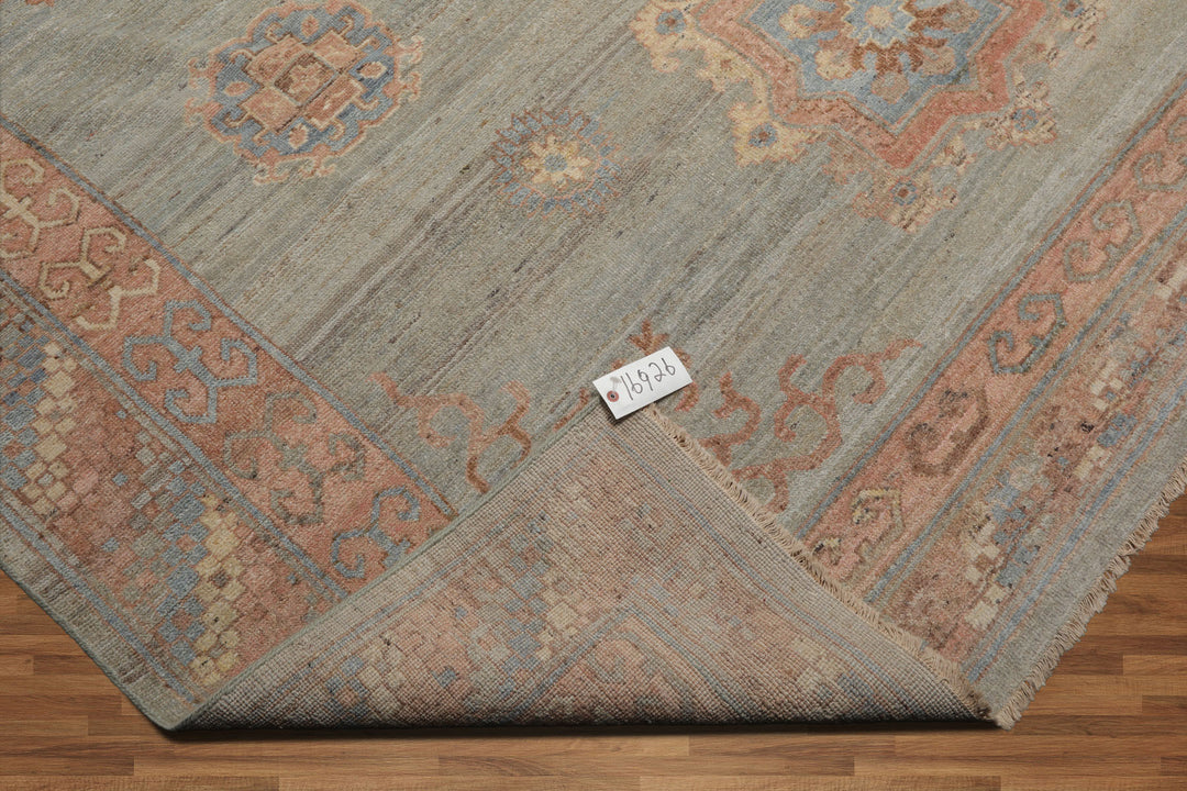 Celeste Rugs Muted Afghan Oushak Vegetable Dyes Celadon 8x10 Traditional Wool Area Rug
