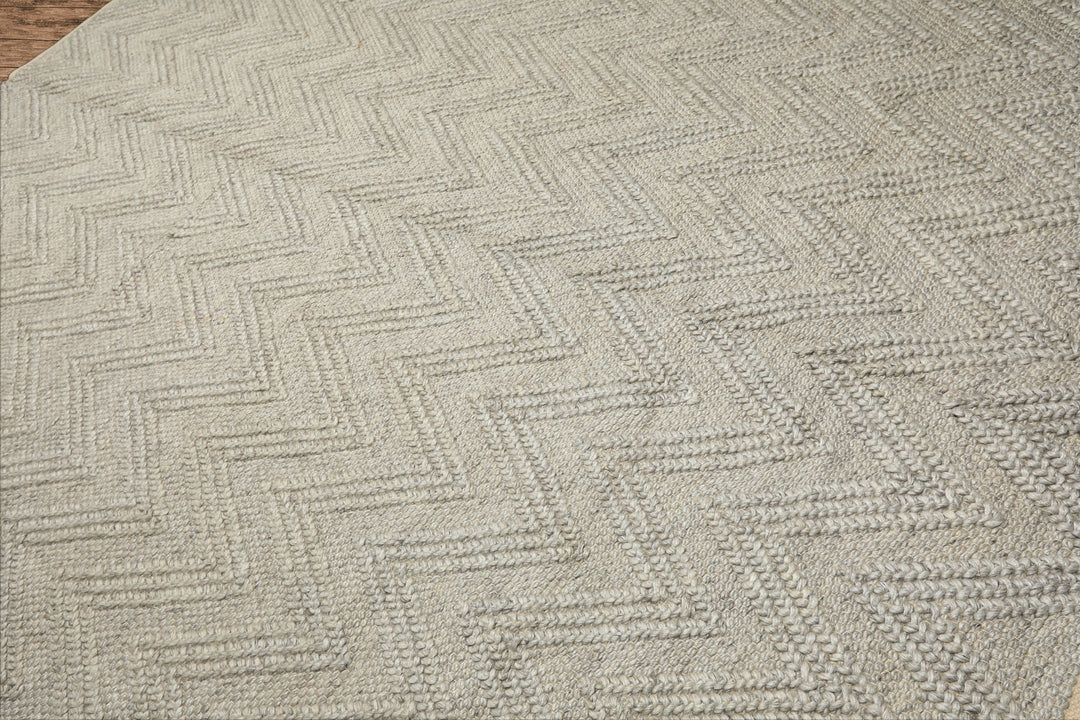 9x12 Tone on Tone Silver, Gray, Color Hand Knotted Tibetan Wool Modern & Contemporary Oriental Rug