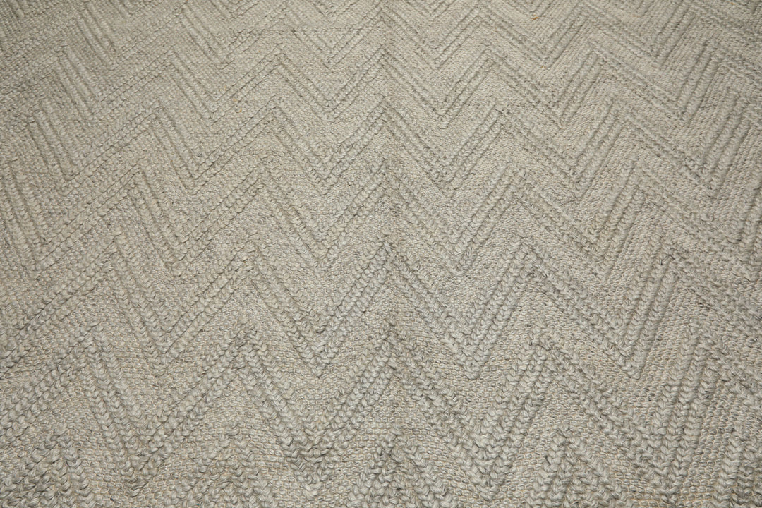 9x12 Tone on Tone Silver, Gray, Color Hand Knotted Tibetan Wool Modern & Contemporary Oriental Rug