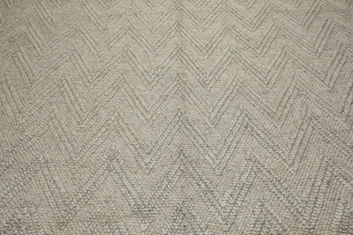 9x12 Tone on Tone Silver, Gray, Color Hand Knotted Tibetan Wool Modern & Contemporary Oriental Rug