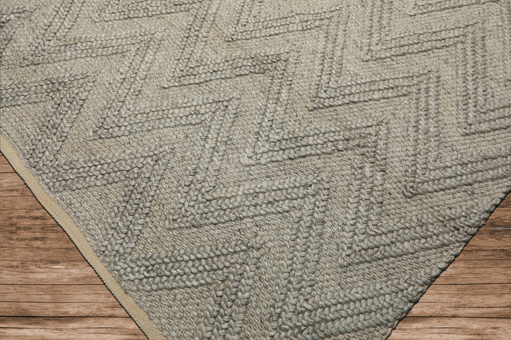 9x12 Tone on Tone Silver, Gray, Color Hand Knotted Tibetan Wool Modern & Contemporary Oriental Rug
