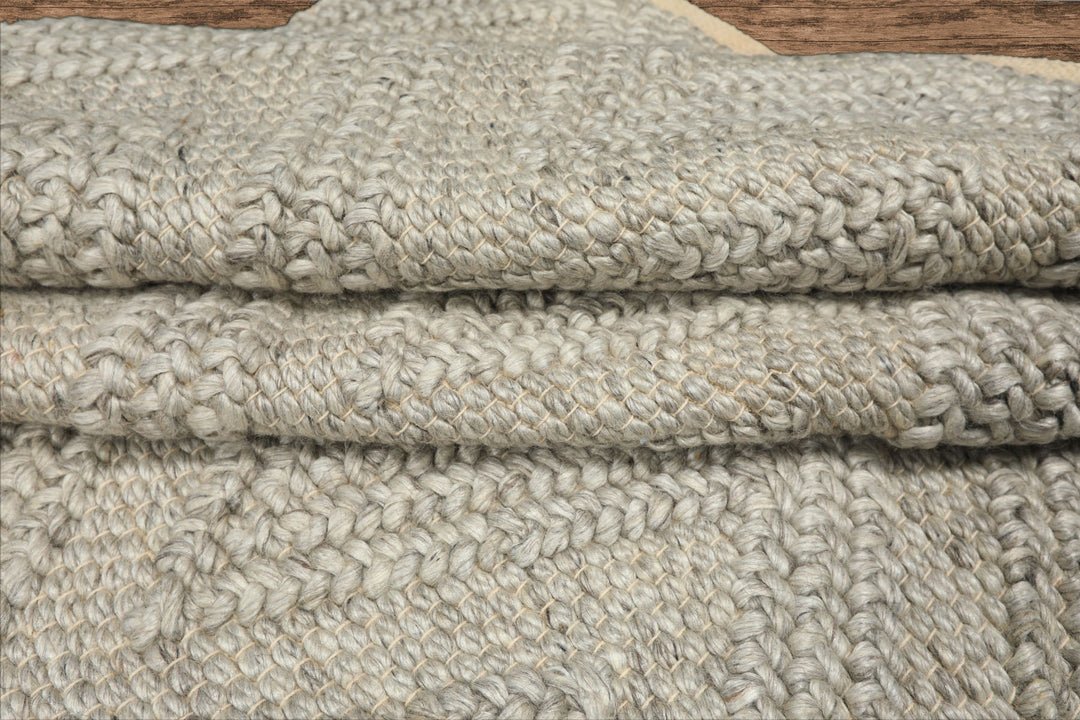 9x12 Tone on Tone Silver, Gray, Color Hand Knotted Tibetan Wool Modern & Contemporary Oriental Rug