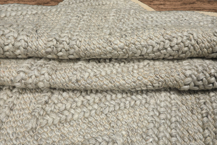 9x12 Tone on Tone Silver, Gray, Color Hand Knotted Tibetan Wool Modern & Contemporary Oriental Rug