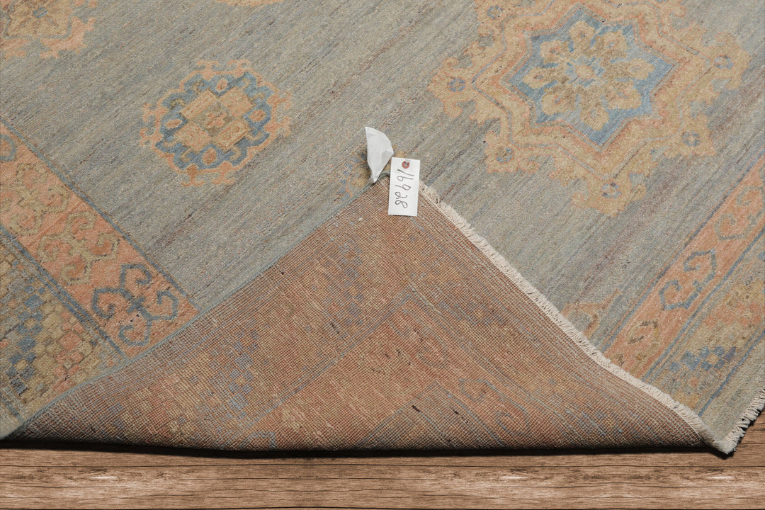 Muted Afghan Oushak Vegetable Dyes Slate 8x10 Traditional Wool Area Rug