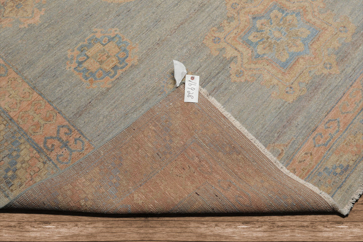 Muted Afghan Oushak Vegetable Dyes Slate 8x10 Traditional Wool Area Rug