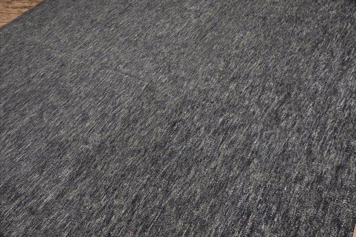 10x14 Gray, Slate, Blue Color Hand Knotted Tibetan Wool & Bamboo Silk Modern & Contemporary Oriental Rug