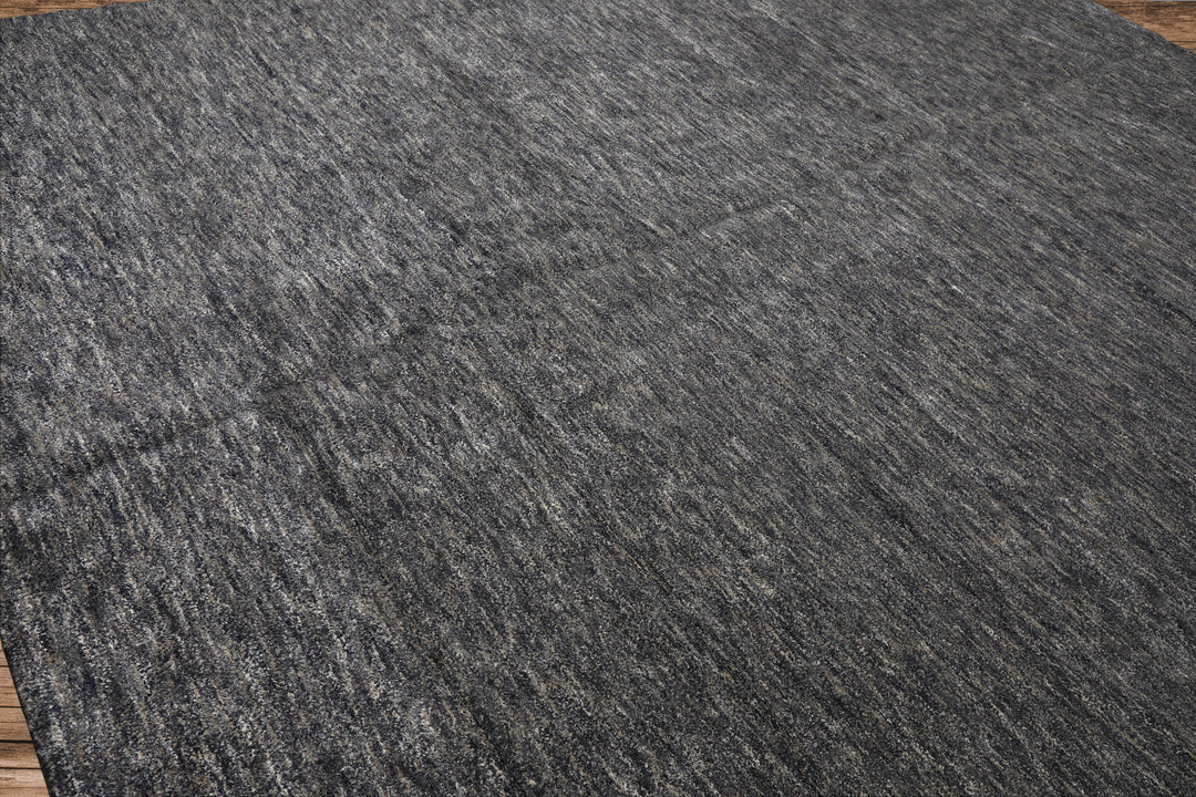 10x14 Gray, Slate, Blue Color Hand Knotted Tibetan Wool & Bamboo Silk Modern & Contemporary Oriental Rug