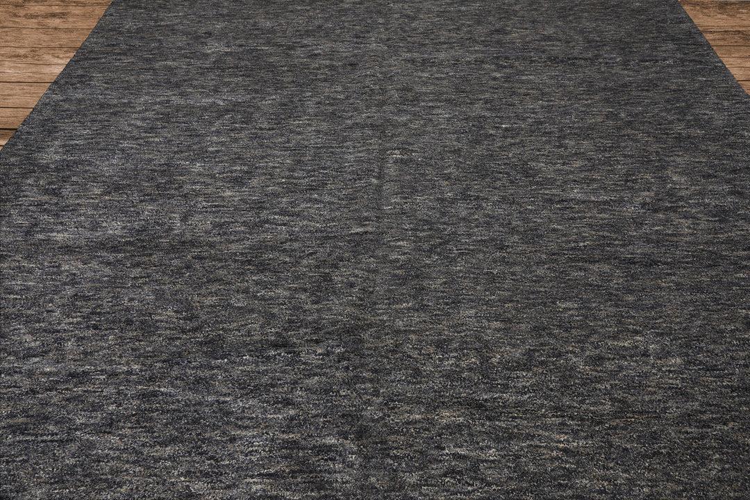 10x14 Gray, Slate, Blue Color Hand Knotted Tibetan Wool & Bamboo Silk Modern & Contemporary Oriental Rug