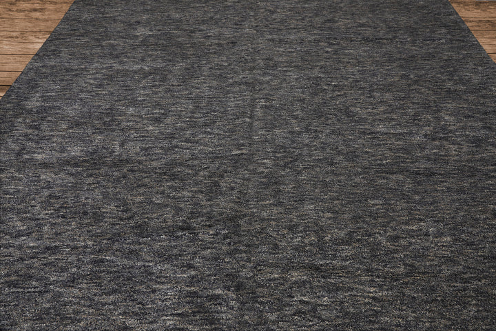 10x14 Gray, Slate, Blue Color Hand Knotted Tibetan Wool & Bamboo Silk Modern & Contemporary Oriental Rug