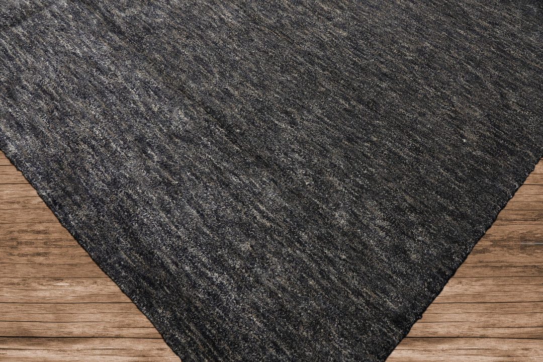 10x14 Gray, Slate, Blue Color Hand Knotted Tibetan Wool & Bamboo Silk Modern & Contemporary Oriental Rug