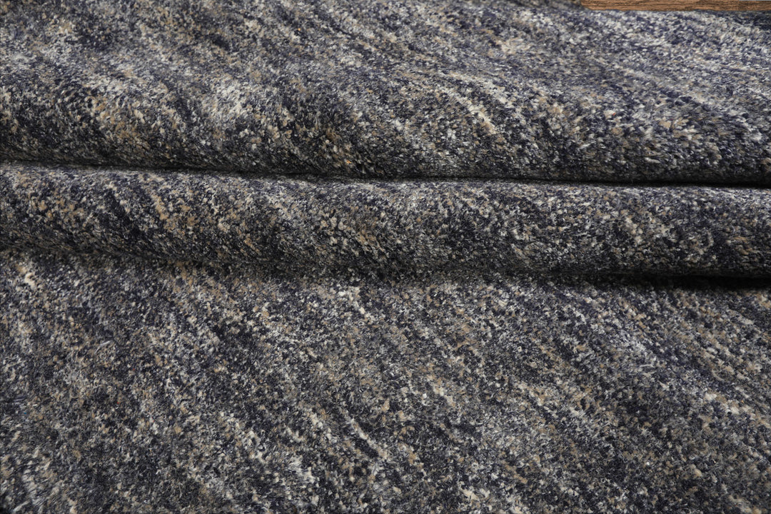 10x14 Gray, Slate, Blue Color Hand Knotted Tibetan Wool & Bamboo Silk Modern & Contemporary Oriental Rug