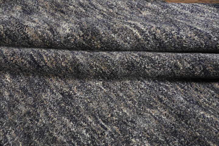 10x14 Gray, Slate, Blue Color Hand Knotted Tibetan Wool & Bamboo Silk Modern & Contemporary Oriental Rug