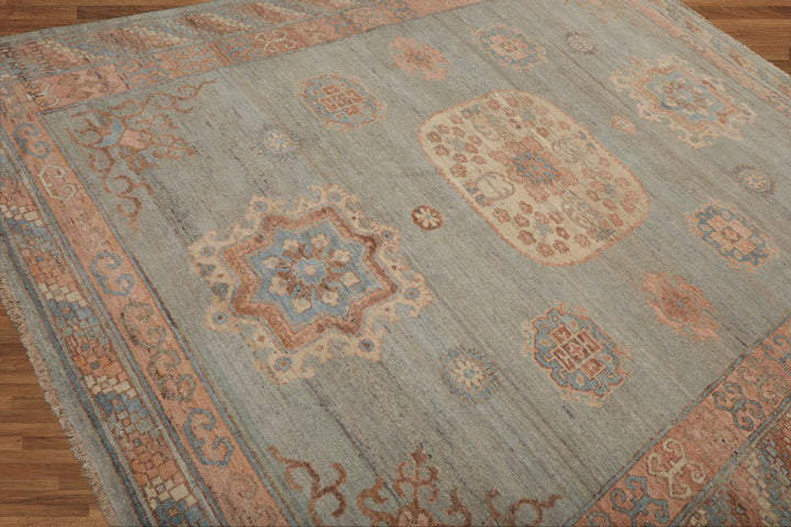 Celeste Rugs Muted Afghan Oushak Vegetable Dyes Mint 8x10 Traditional Wool Area Rug