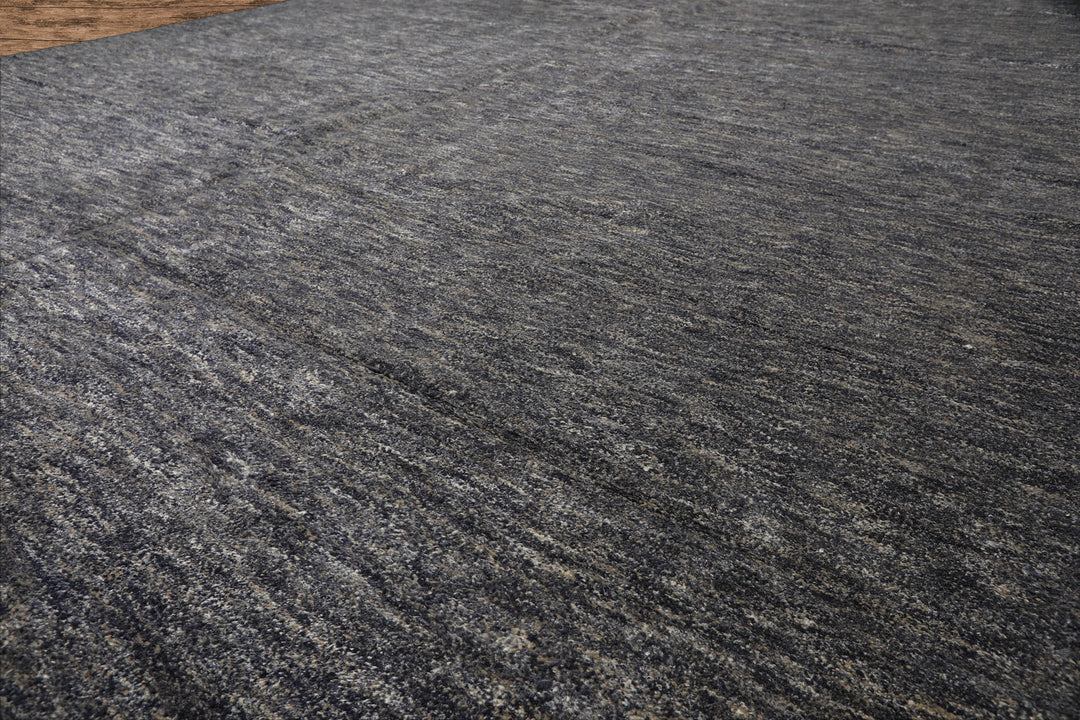 10x14 Gray, Slate, Blue Color Hand Knotted Tibetan Wool & Bamboo Silk Modern & Contemporary Oriental Rug