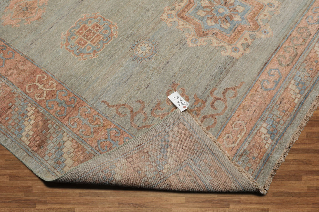Celeste Rugs Muted Afghan Oushak Vegetable Dyes Mint 8x10 Traditional Wool Area Rug