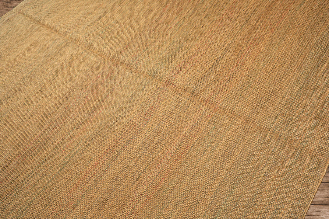 8x10 Gold, Rust, Aqua Color Hand Woven Tibetan Seagrass Modern & Contemporary Oriental Rug