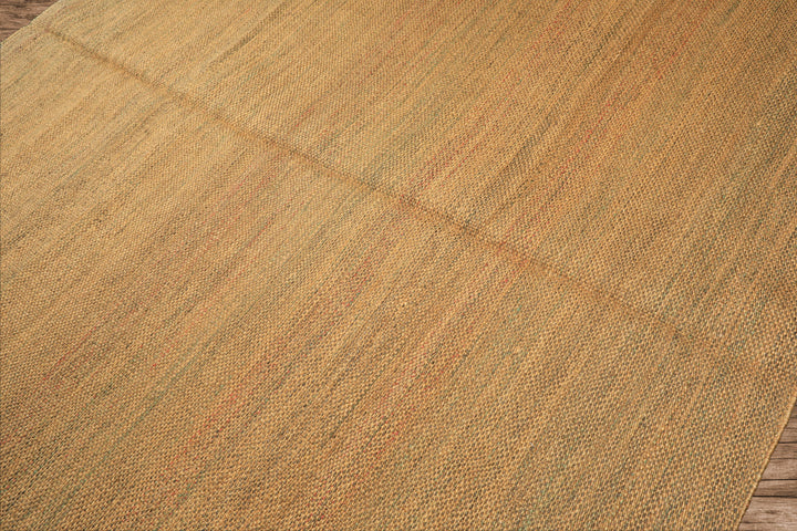 8x10 Gold, Rust, Aqua Color Hand Woven Tibetan Seagrass Modern & Contemporary Oriental Rug