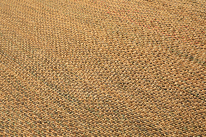 8x10 Gold, Rust, Aqua Color Hand Woven Tibetan Seagrass Modern & Contemporary Oriental Rug