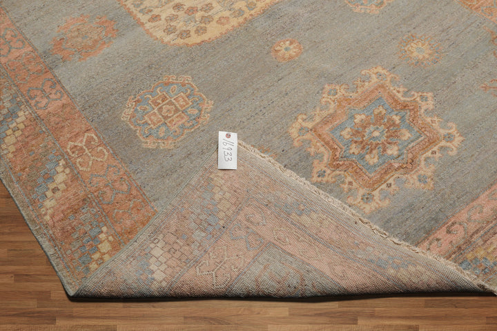 Celeste Rugs Muted Afghan Hand Knotted Oushak Vegetable Dyes Mint 6x9 Traditional Wool Area Rug