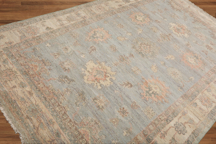 Celeste Rugs Vegetable Dyes Muted Afghan Oushak Hand Knotted Slate 6x9 Traditional Wool Area Rug