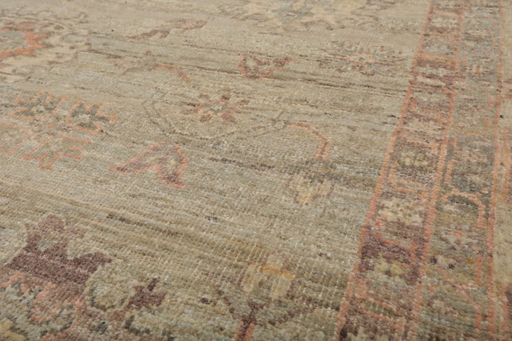 Celeste Rugs Muted Afghan Oushak Hand Knotted Vegetable Dyes Moss 6x9 Traditional Wool Area Rug