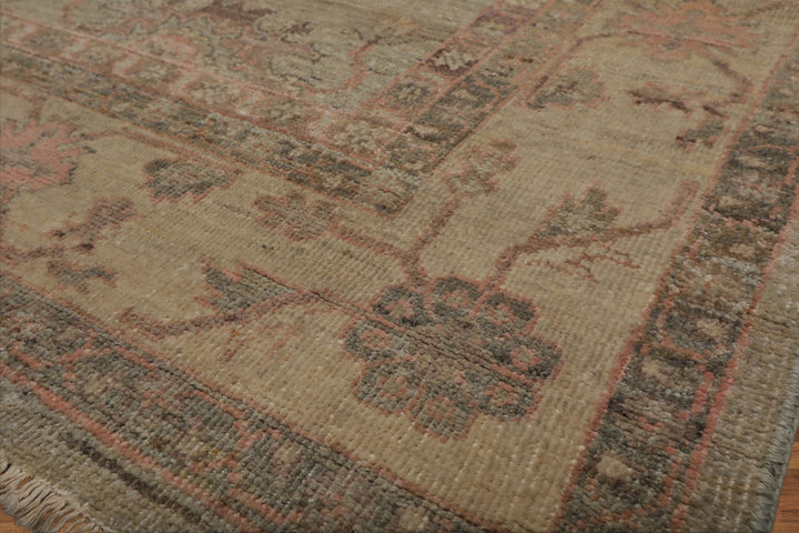 Celeste Rugs Muted Afghan Oushak Hand Knotted Vegetable Dyes Moss 6x9 Traditional Wool Area Rug