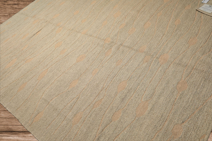 8x11 Moss, Tan, Color Hand Knotted Tibetan Wool Modern & Contemporary Oriental Rug