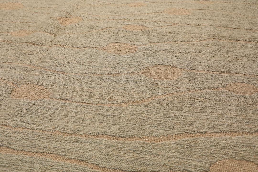 8x11 Moss, Tan, Color Hand Knotted Tibetan Wool Modern & Contemporary Oriental Rug