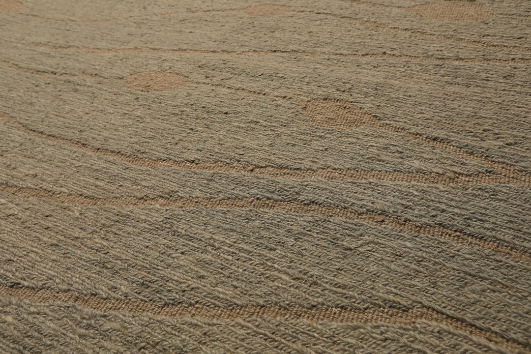 8x11 Moss, Tan, Color Hand Knotted Tibetan Wool Modern & Contemporary Oriental Rug