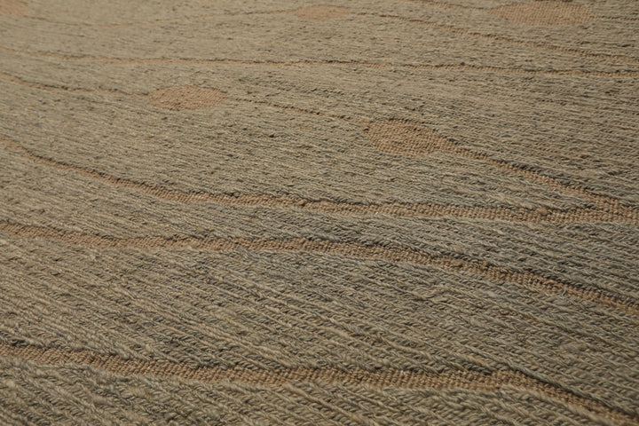 8x11 Moss, Tan, Color Hand Knotted Tibetan Wool Modern & Contemporary Oriental Rug