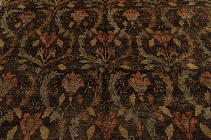 8x10 Brown, Gold, Blush Color Hand Knotted Oushak Wool Traditional Oriental Rug