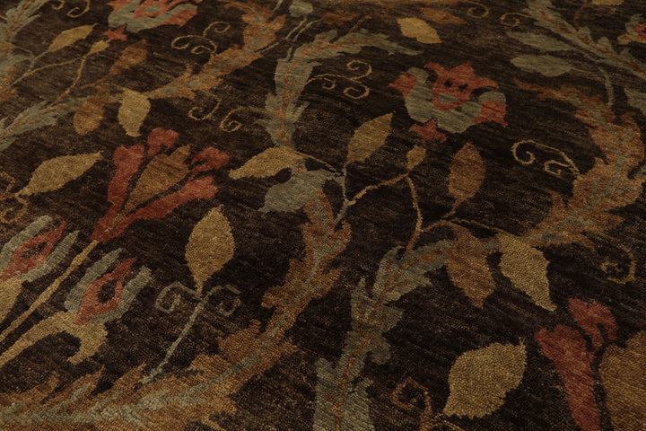 8x10 Brown, Gold, Blush Color Hand Knotted Oushak Wool Traditional Oriental Rug