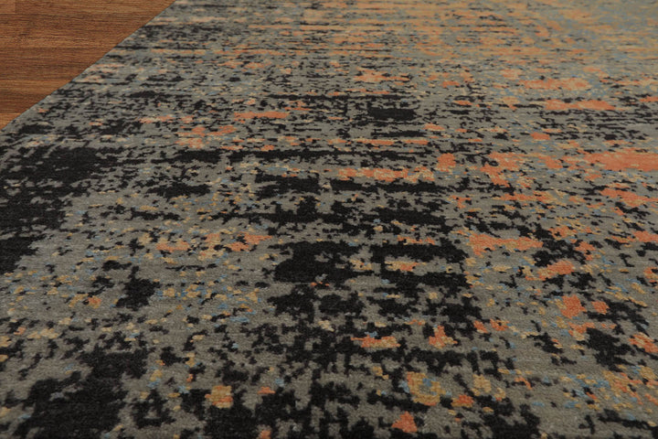 Celeste Rugs 8x10 Wool & Silk Sherpa Modern & Contemporary Hand Knotted Oriental Area Rug Gray Blue Color