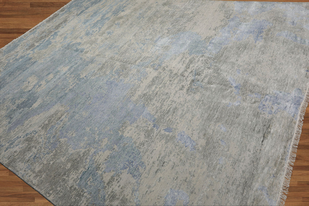 Celeste Rugs Beige Taupe Color 9x12 Hand Knotted Wool & Silk Sherpa Modern & Contemporary Oriental Area Rug