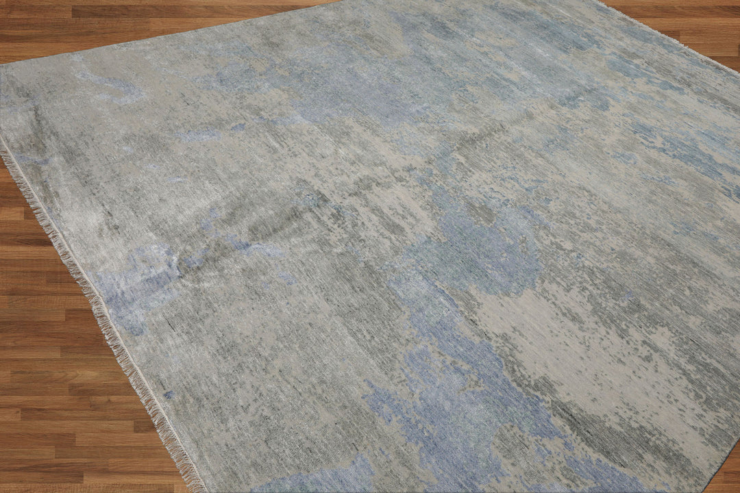 Celeste Rugs Beige Taupe Color 9x12 Hand Knotted Wool & Silk Sherpa Modern & Contemporary Oriental Area Rug