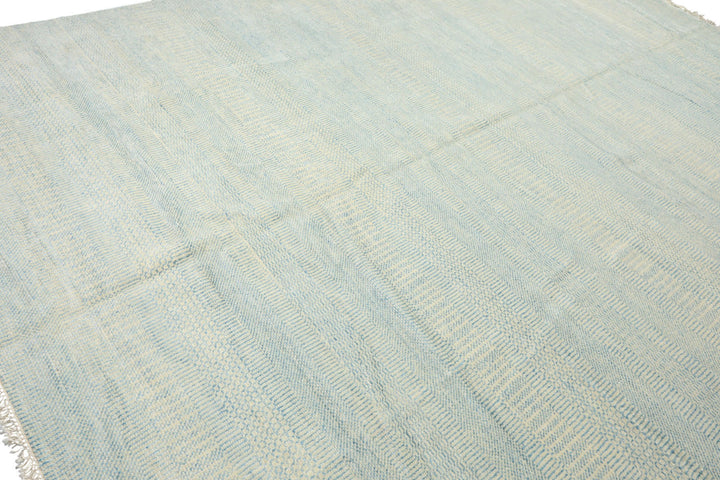 9x12 Ivory, Aqua, Color Hand Knotted Tibetan Wool &amp; Silk Modern &amp; Contemporary Oriental Rug