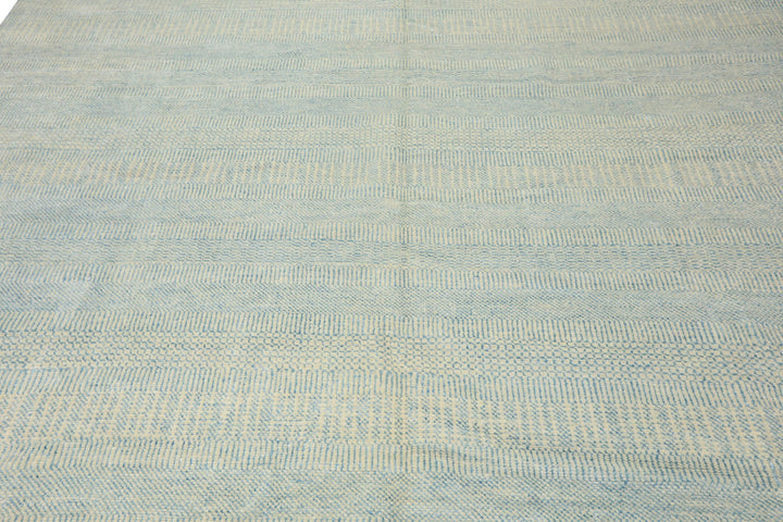 9x12 Ivory, Aqua, Color Hand Knotted Tibetan Wool &amp; Silk Modern &amp; Contemporary Oriental Rug