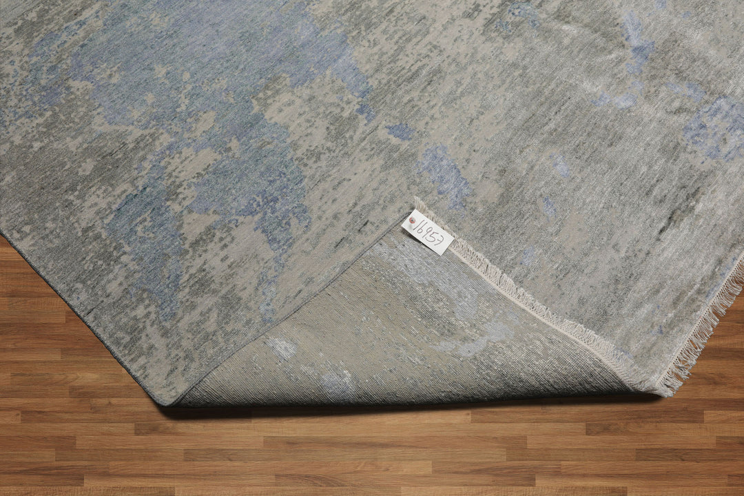 Celeste Rugs Beige Taupe Color 9x12 Hand Knotted Wool & Silk Sherpa Modern & Contemporary Oriental Area Rug